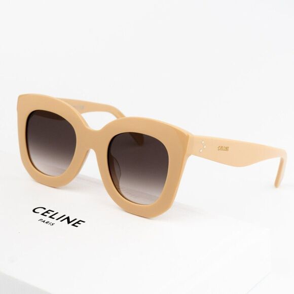 NEW Celine CL4005FN 57Z Beige Gradient Violet Geometric Women Sunglasses - Picture 2 of 11